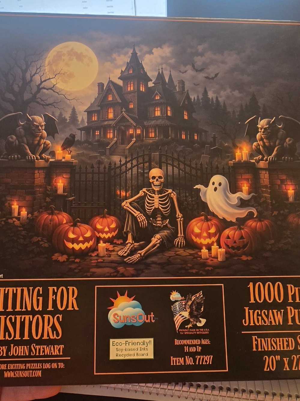 Halloween Haunted Mansion 1000-Piece Jigsaw Puzzle - Orange/Black